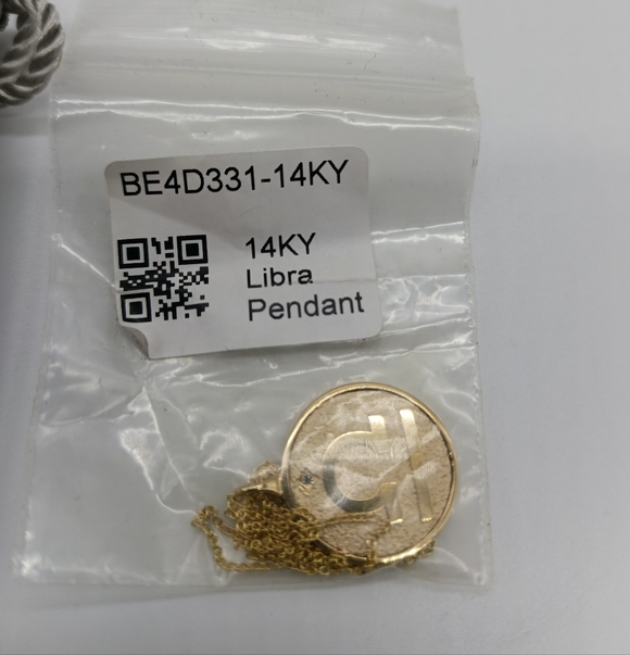 Brilliant Earth Libra Zodiac Diamond Medallion Necklace in 14K Yellow Gold - Picture 9 of 10